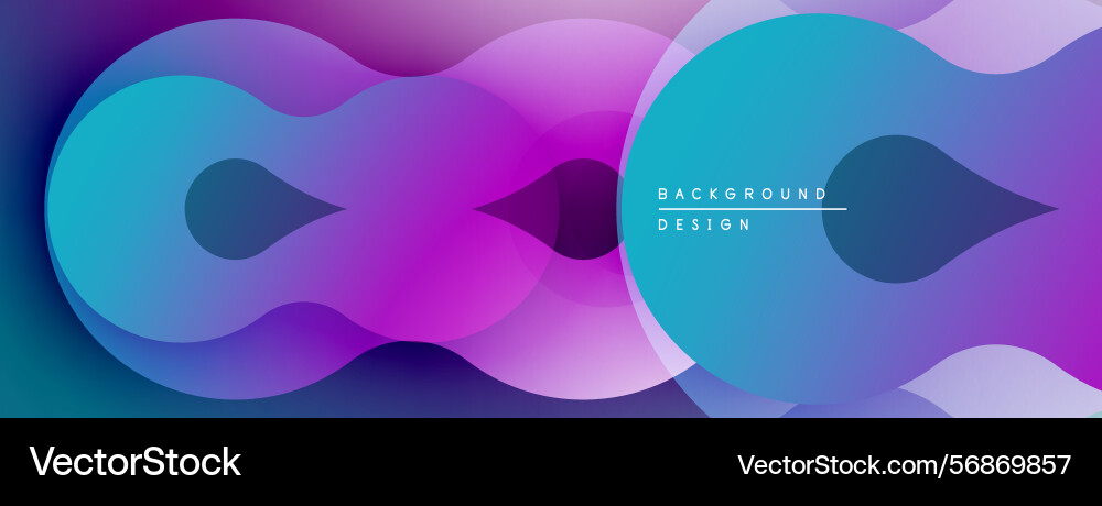 Abstract fluid shapes overlap creating vibrant Vector Image