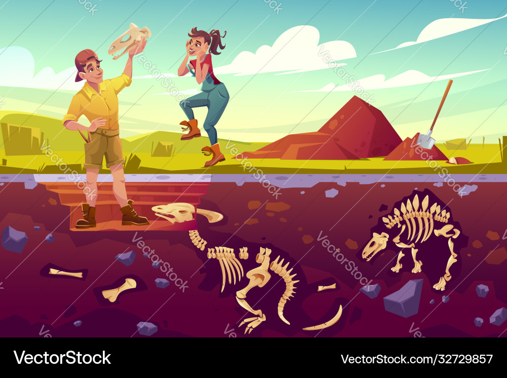 Archaeology scientists working on excavations Archaeology scientists working on excavations vector image