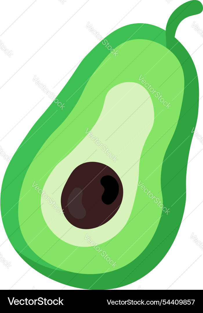 Avocado Frucht in der Hälfte geschnitten mit großen Samen innen Avocado Frucht in der Hälfte geschnitten mit großen Samen innen vektorbild