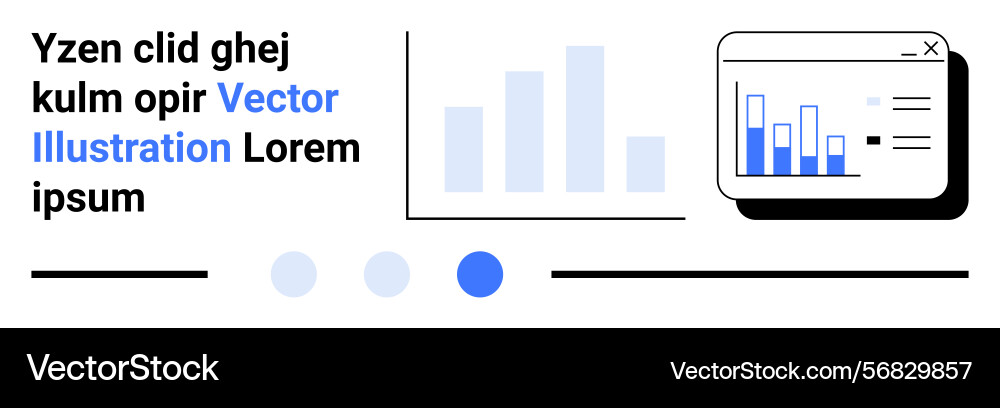 Data analysis with bar chart and interactive Data analysis with bar chart and interactive Vector Image