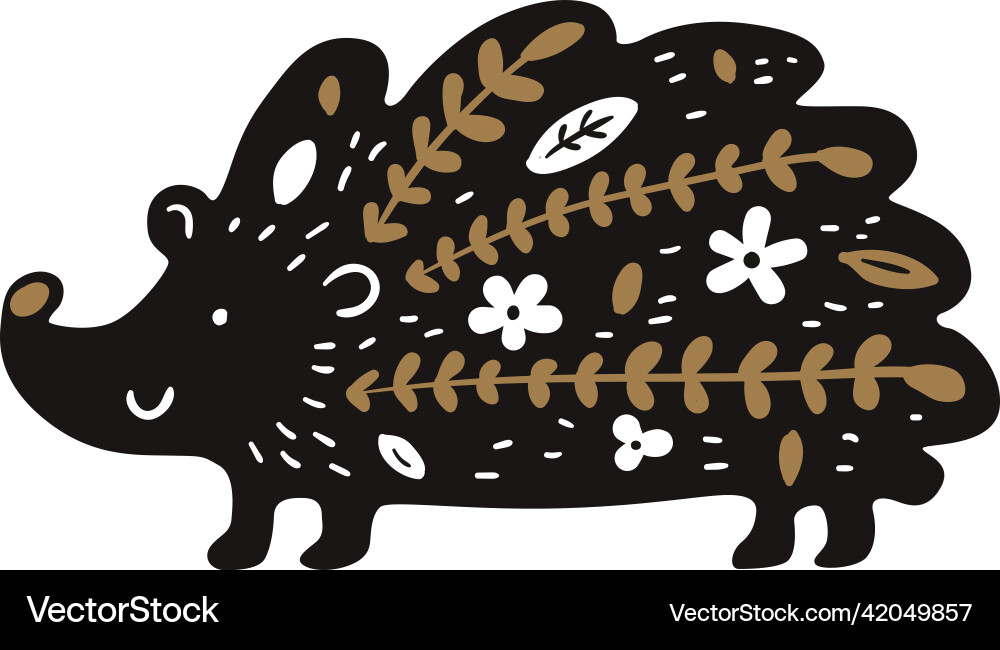 Hedgehog in ethnic nordic style traditional Hedgehog in ethnic nordic style traditional vector image