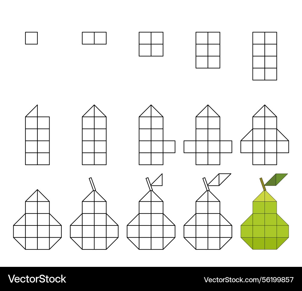 How to draw step by worksheet How to draw step by worksheet Vector Image