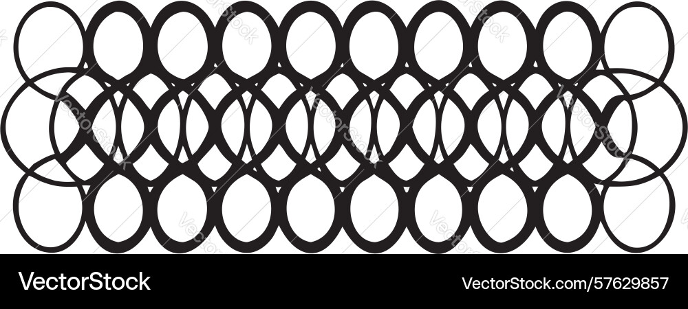 Interlocking circles chain pattern art design vector image
