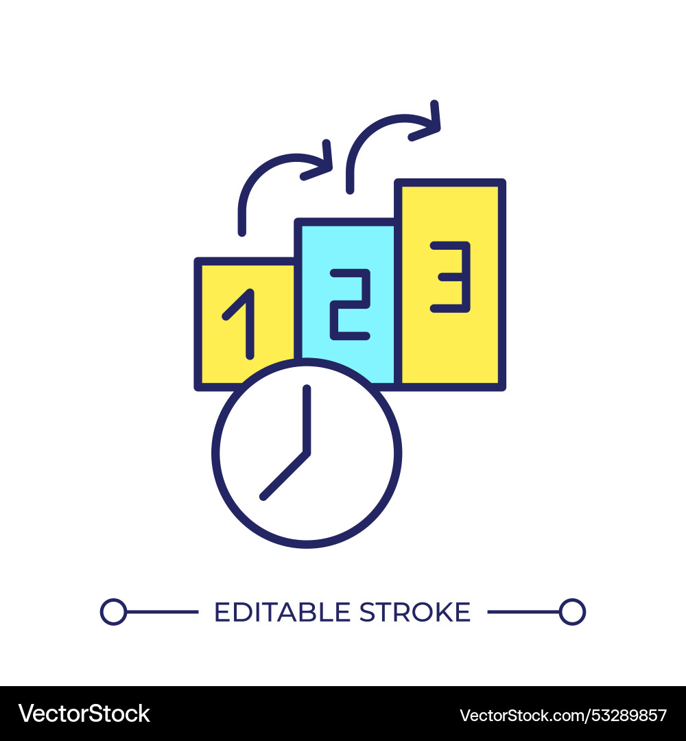 Progress steps rgb color icon Vector Image