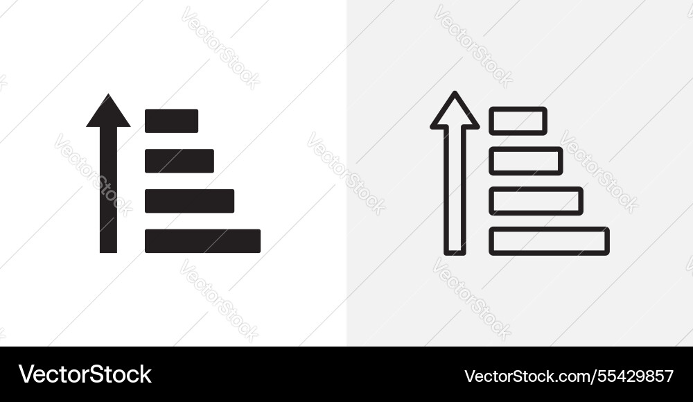 Sort amount up icons pack for apps and ui ux vector image