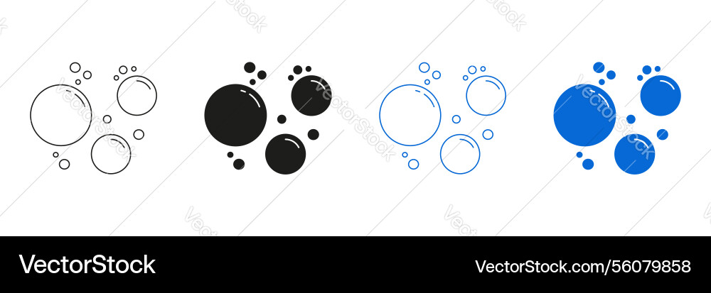 Bubble line and solid icon set bubbles symbol Bubble line and solid icon set bubbles symbol vector image