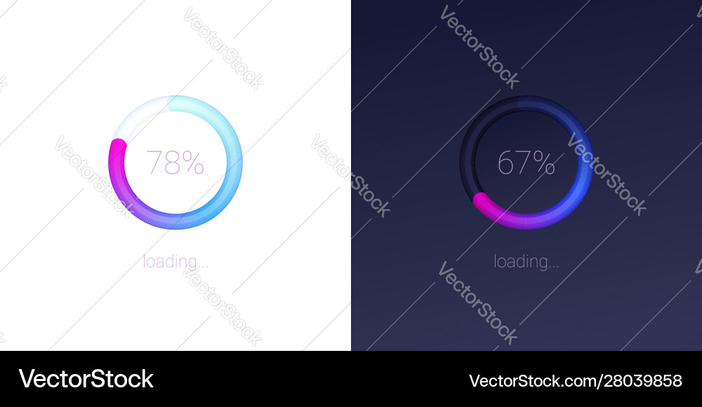 Mobile App Loading Progress Icons vector image