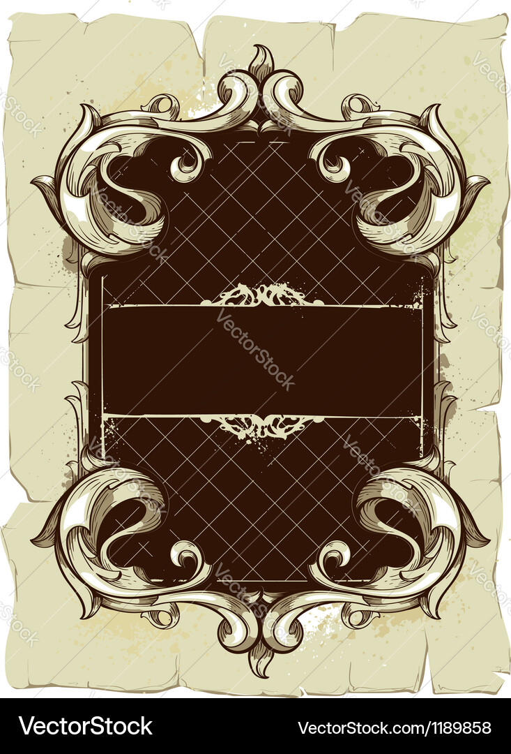 Ornate Scroll Frame vector image