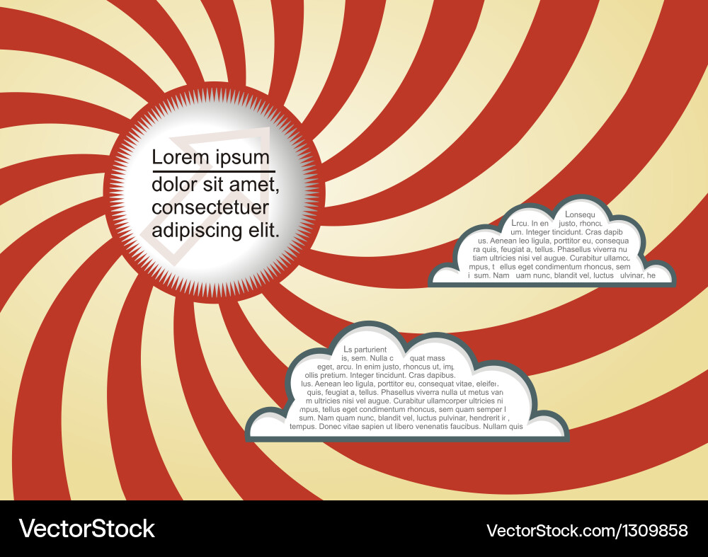 Sun and clouds background with place for your text vector image