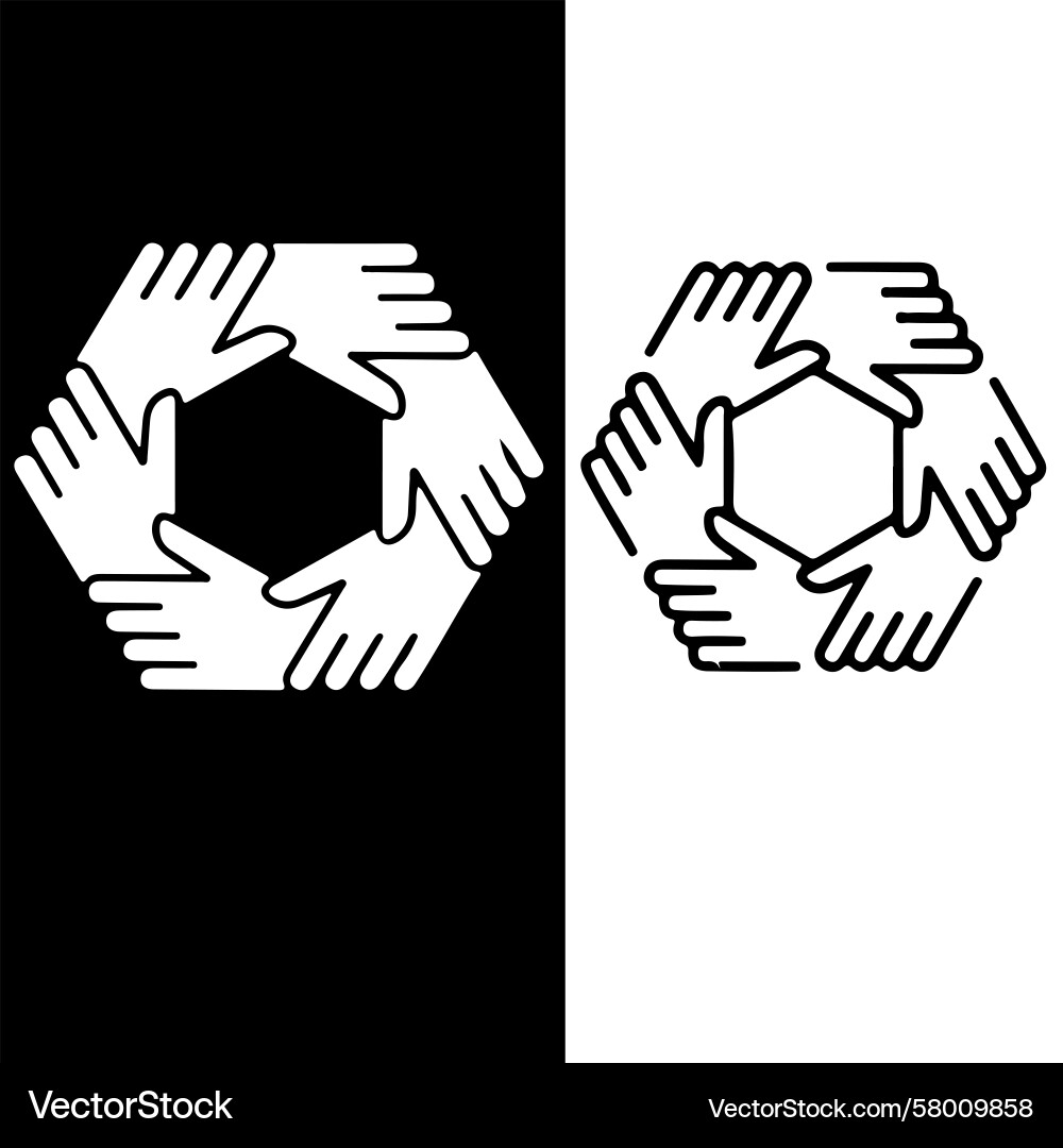 Unity hands circle Unity hands circle Vector Image
