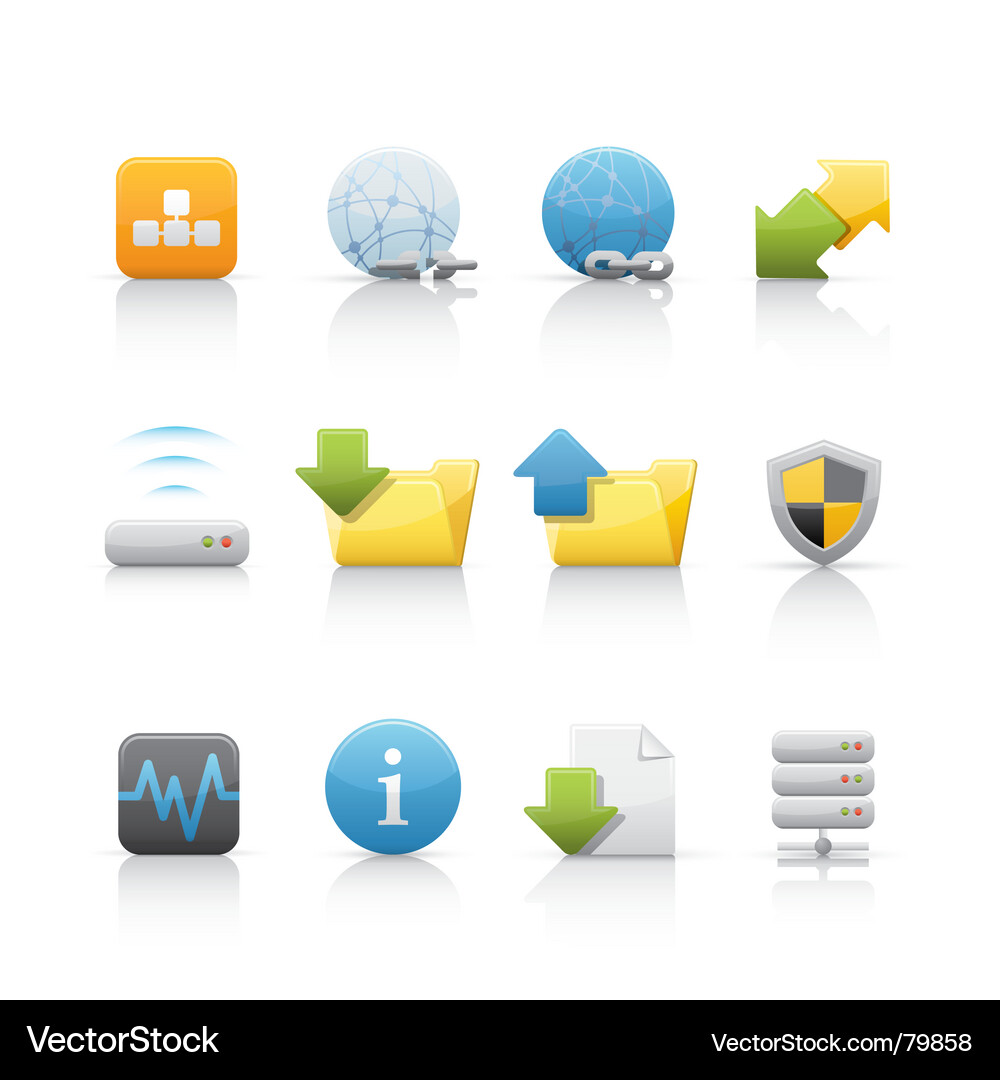 Web & Internet Icon Set Vector Image