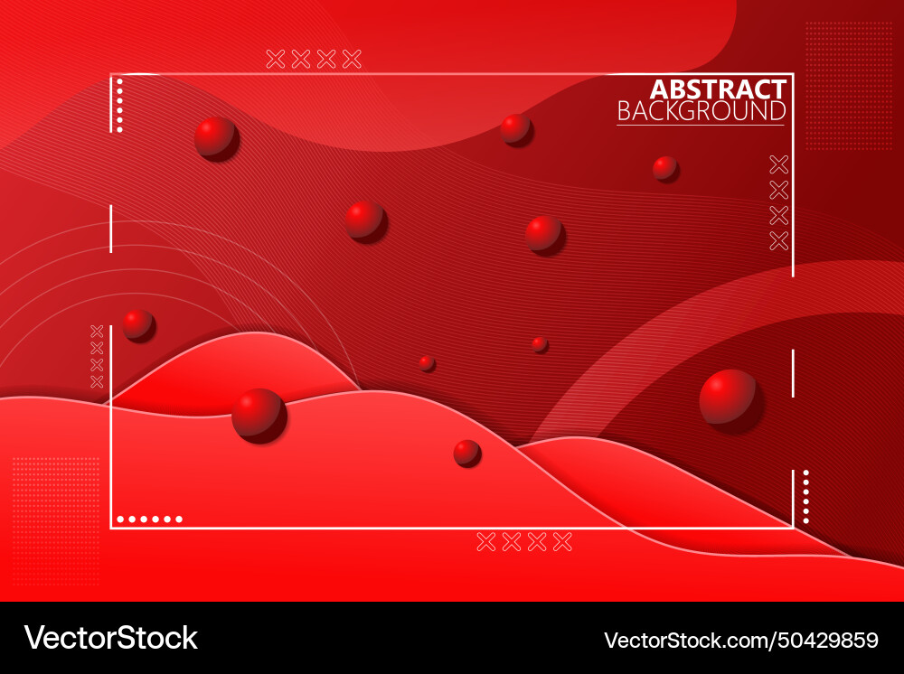 Abstract background with fluid wavy shape and red Vector Image