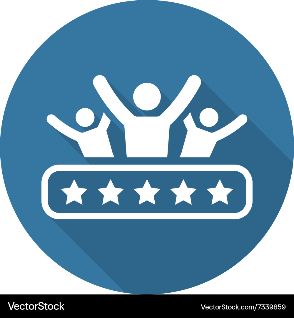 Client satisfaction icon flat design Royalty Free Vector