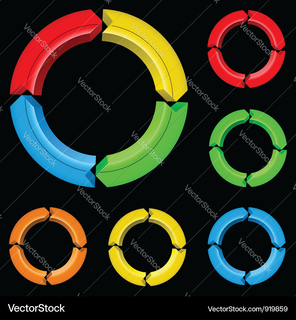 Dynamic Colored Arrows Vector Image