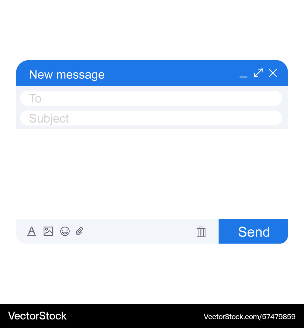 Email interface icon with new message window text Vector Image