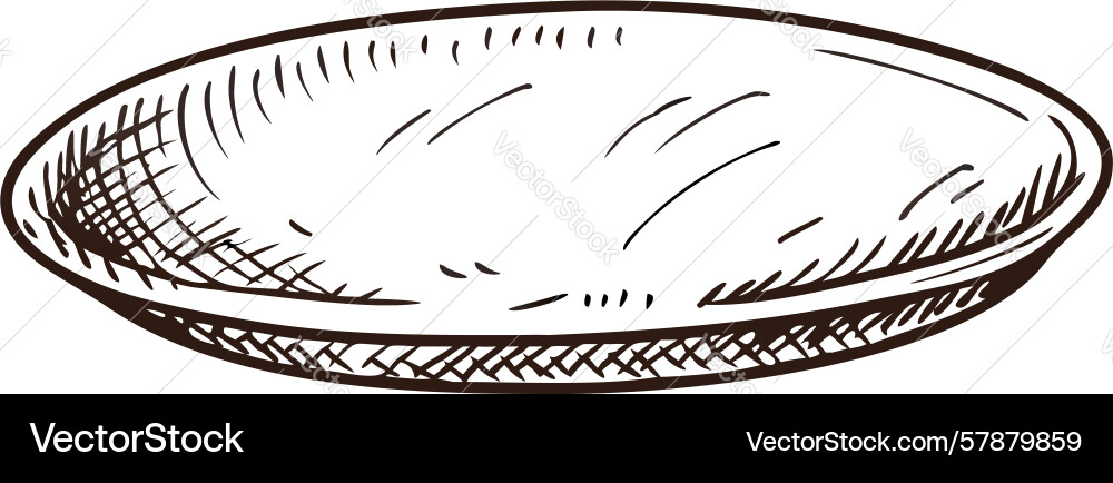 Empty serving plate minimalist tableware element Vector Image