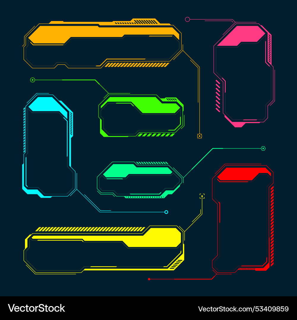 Futuristic hud or ui elements sci-fi user Futuristic hud or ui elements sci-fi user vector image