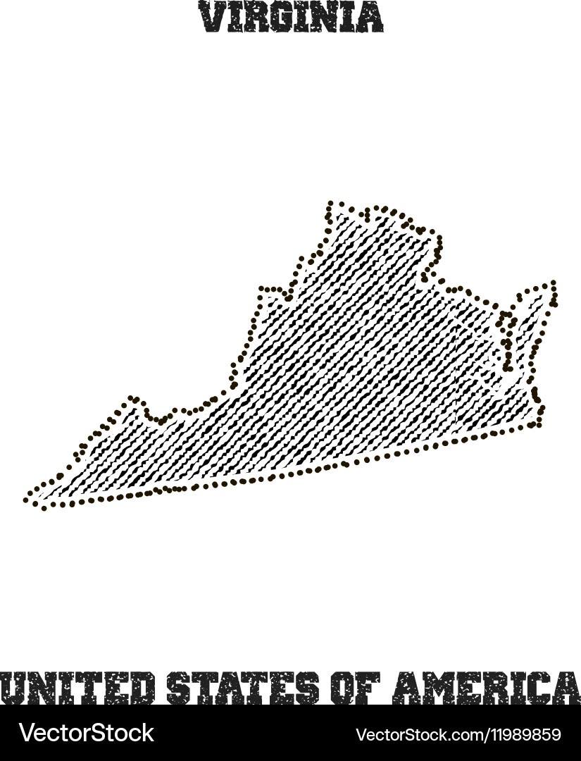 Label with map of virginia Vector Image