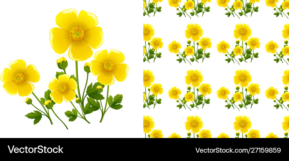 Nahtloses Hintergrunddesign mit gelben Blüten Nahtloses Hintergrunddesign mit gelben Blüten vektorbild