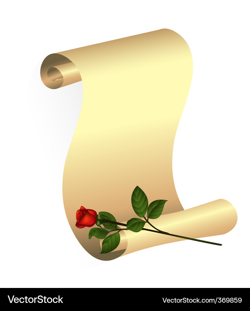 Rose and scroll Vector Image