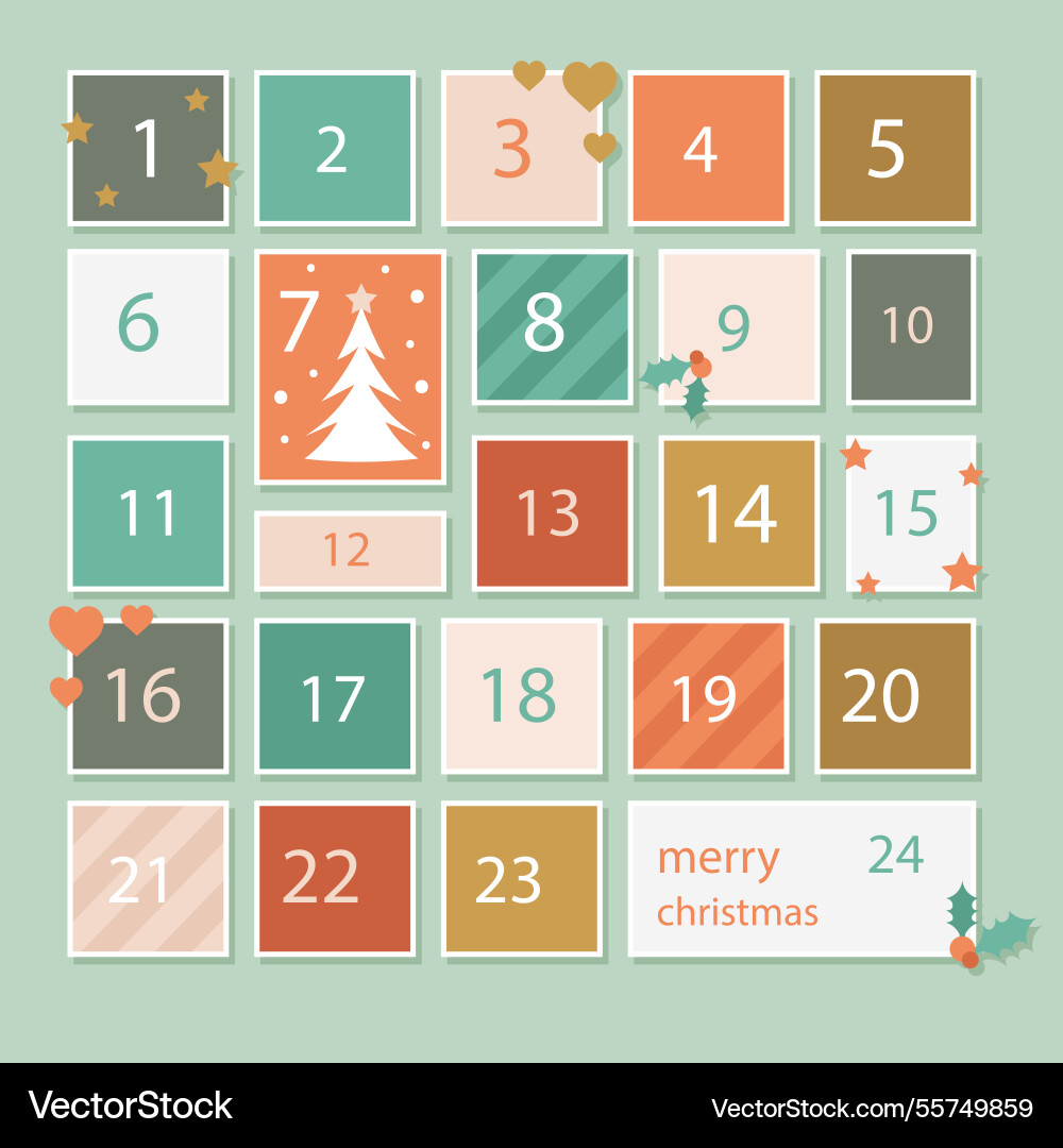 Simple advent calendar Vector Image