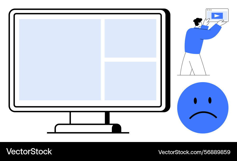 User troubleshooting video playback issue User troubleshooting video playback issue vector image