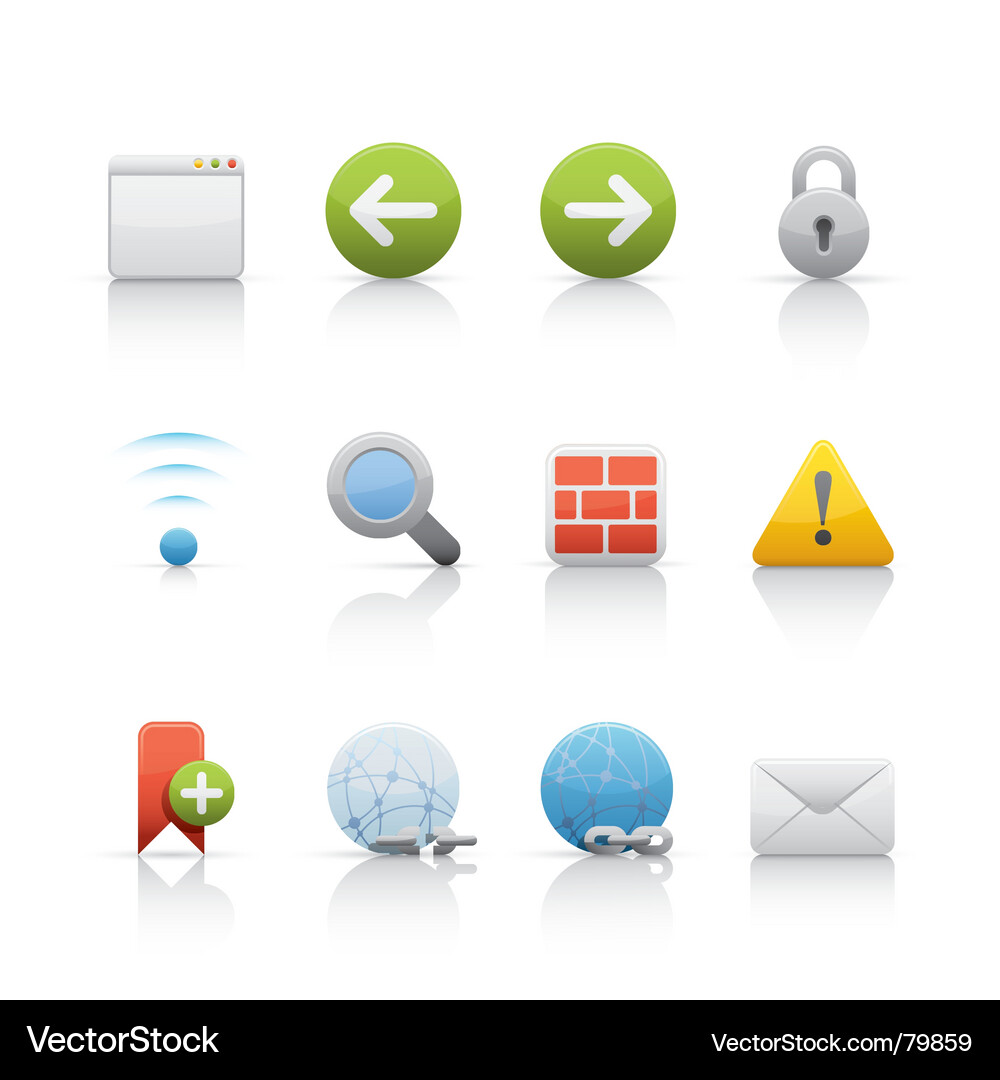 Web & Internet Icons Set Vector Image