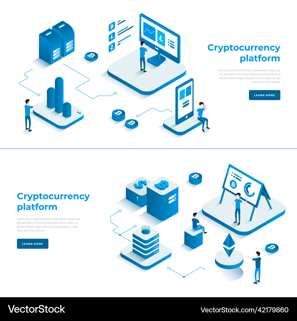 Business process cryptocurrency platform people – Royalty-Free Vector |  VectorStock