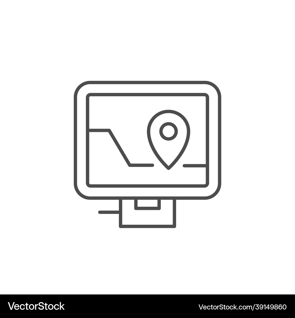 Car navigator line outline icon Royalty Free Vector Image
