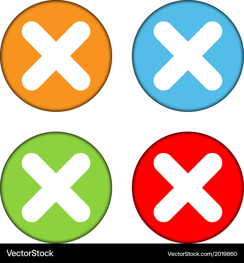Delete sign button set Vector Image