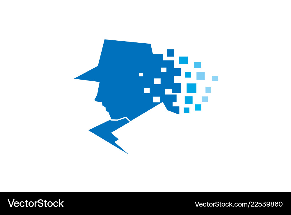 Detektiv Pixel Sheriff Kopf Logo Detektiv Pixel Sheriff Kopf Logo vektorbild