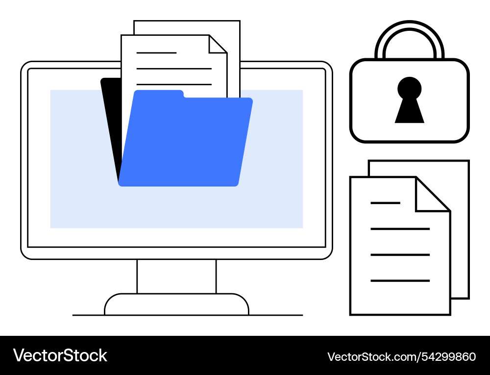 Digital document management and security Vector Image