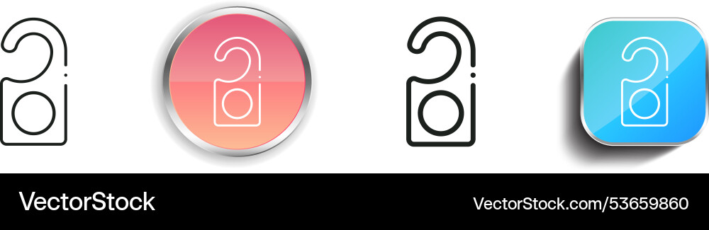 Door hanger icon thin linear regular and button Vector Image
