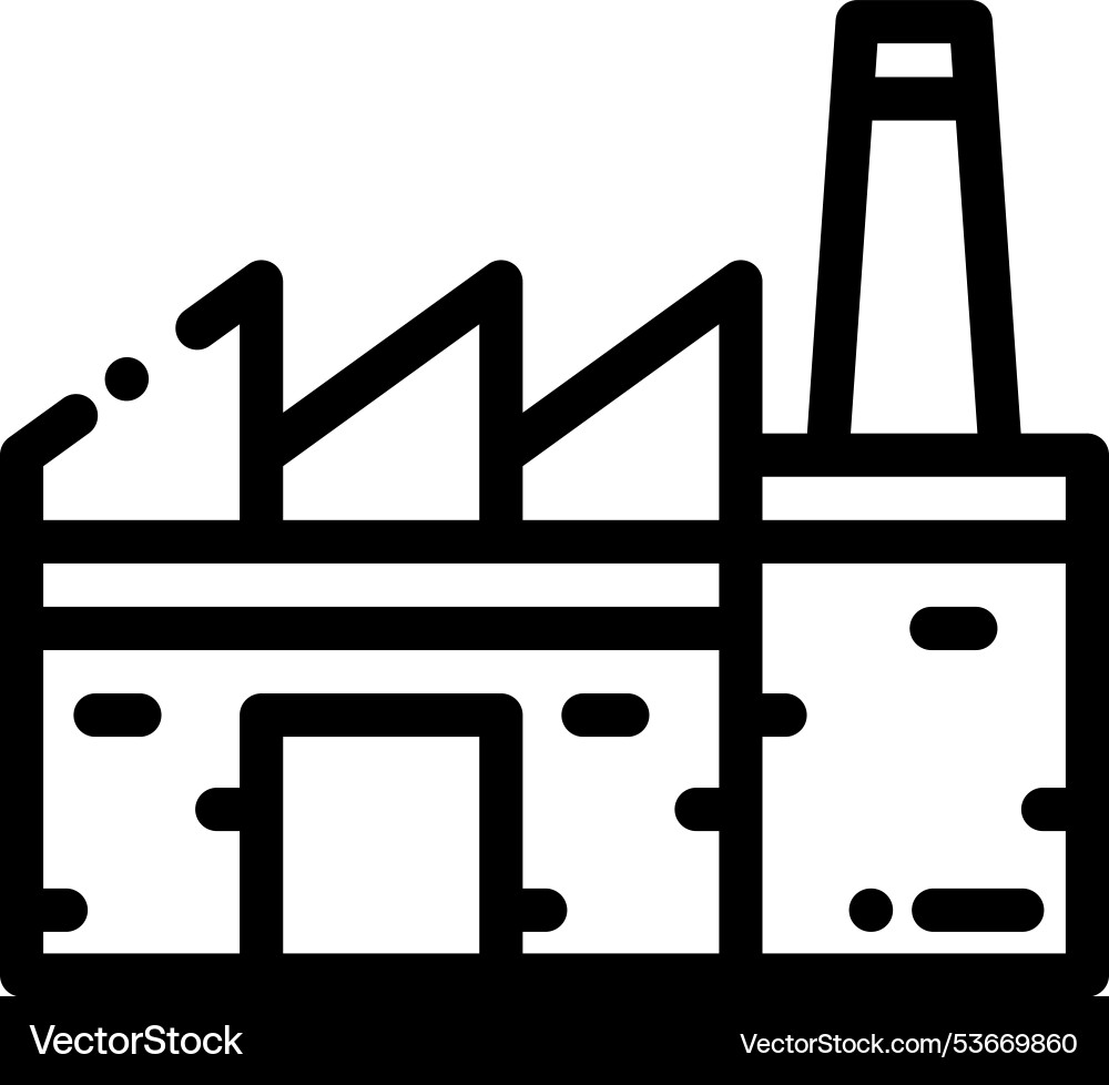 Factory icon thin linear style design isolated Factory icon thin linear style design isolated Vector Image