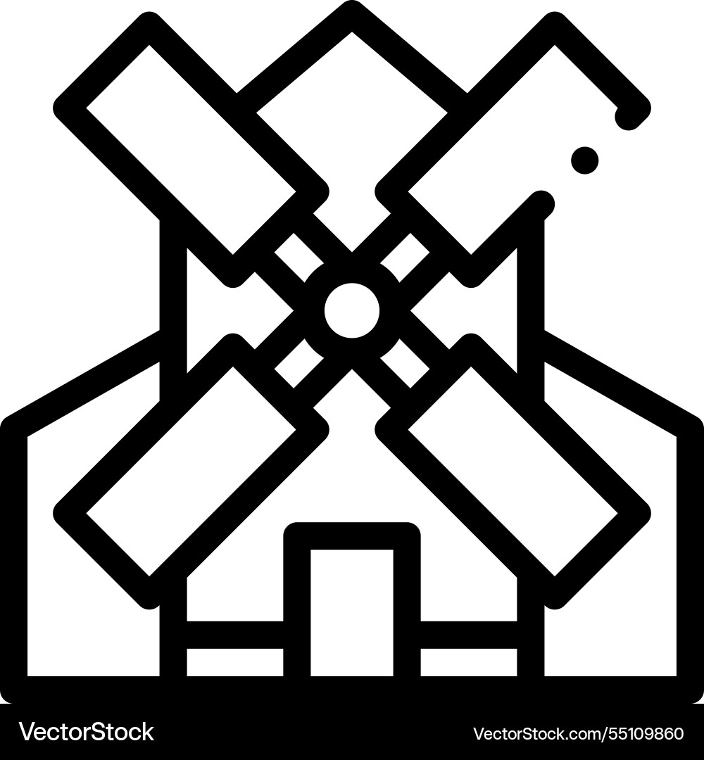 Mill icon thin linear style design isolated Mill icon thin linear style design isolated vector image