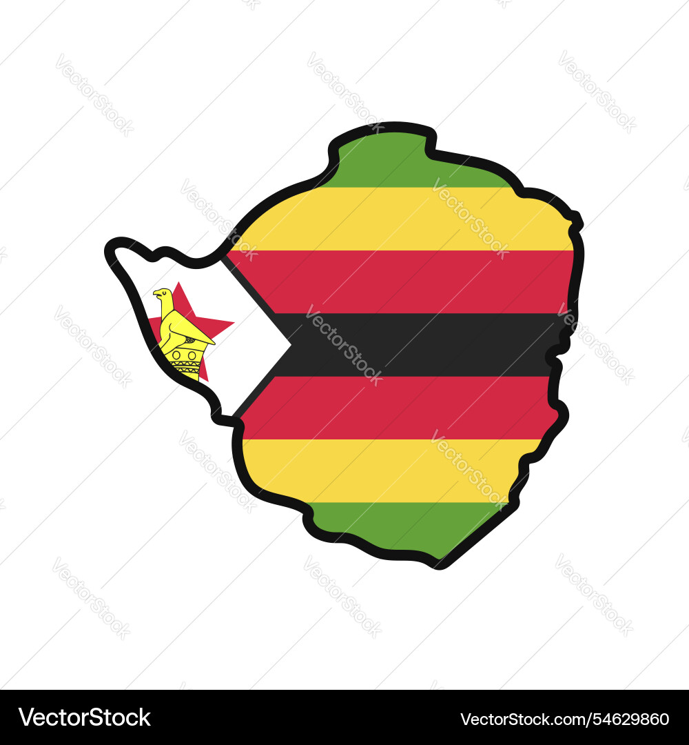 Zimbabwe map with flag in body Vector Image