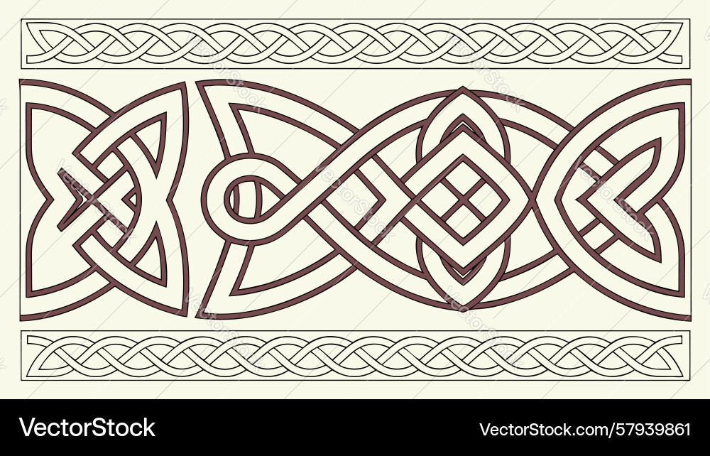 Celtic Knot Horizontal Pattern Vector Image
