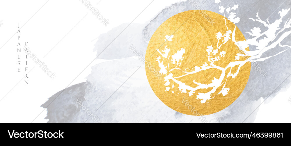 Chinese grey cloud decorations with gold sun Chinese grey cloud decorations with gold sun vector image