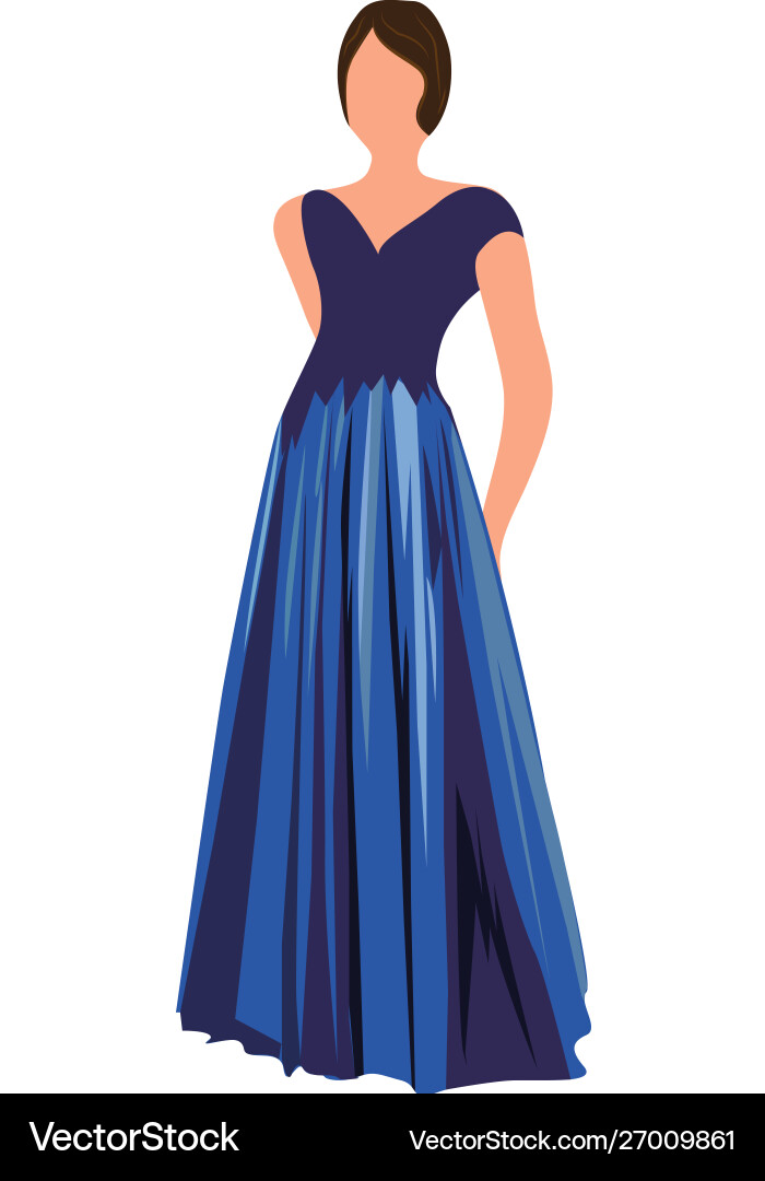 Eine junge Frau in einem Abendkleid Eine junge Frau in einem Abendkleid vektorbild