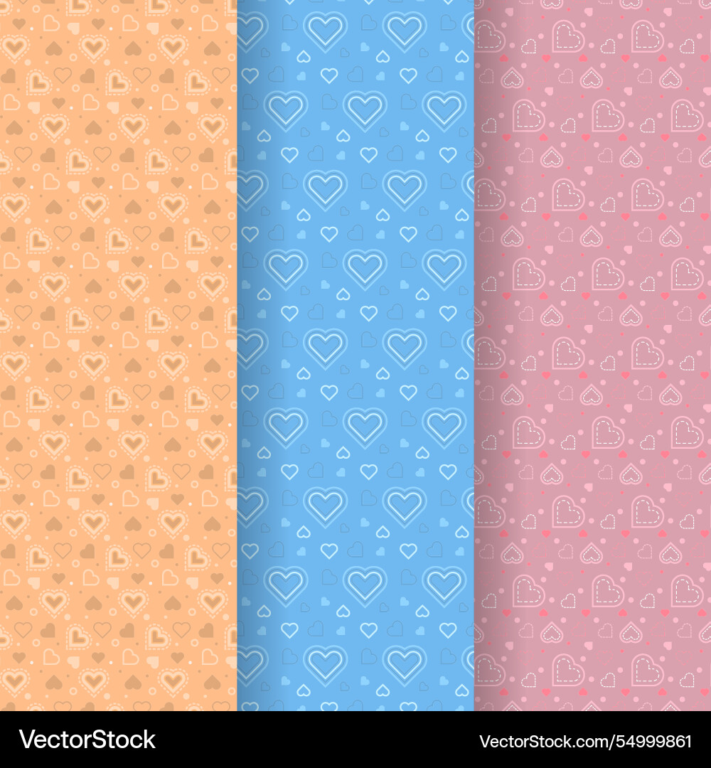 Heart pattern collection in flat design Vector Image
