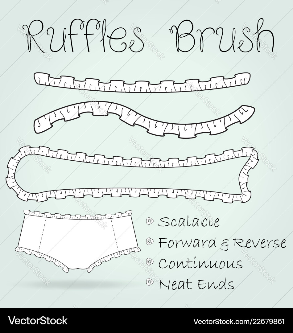 Lace Ruffle Seamless Brush Royalty Free Vector Image