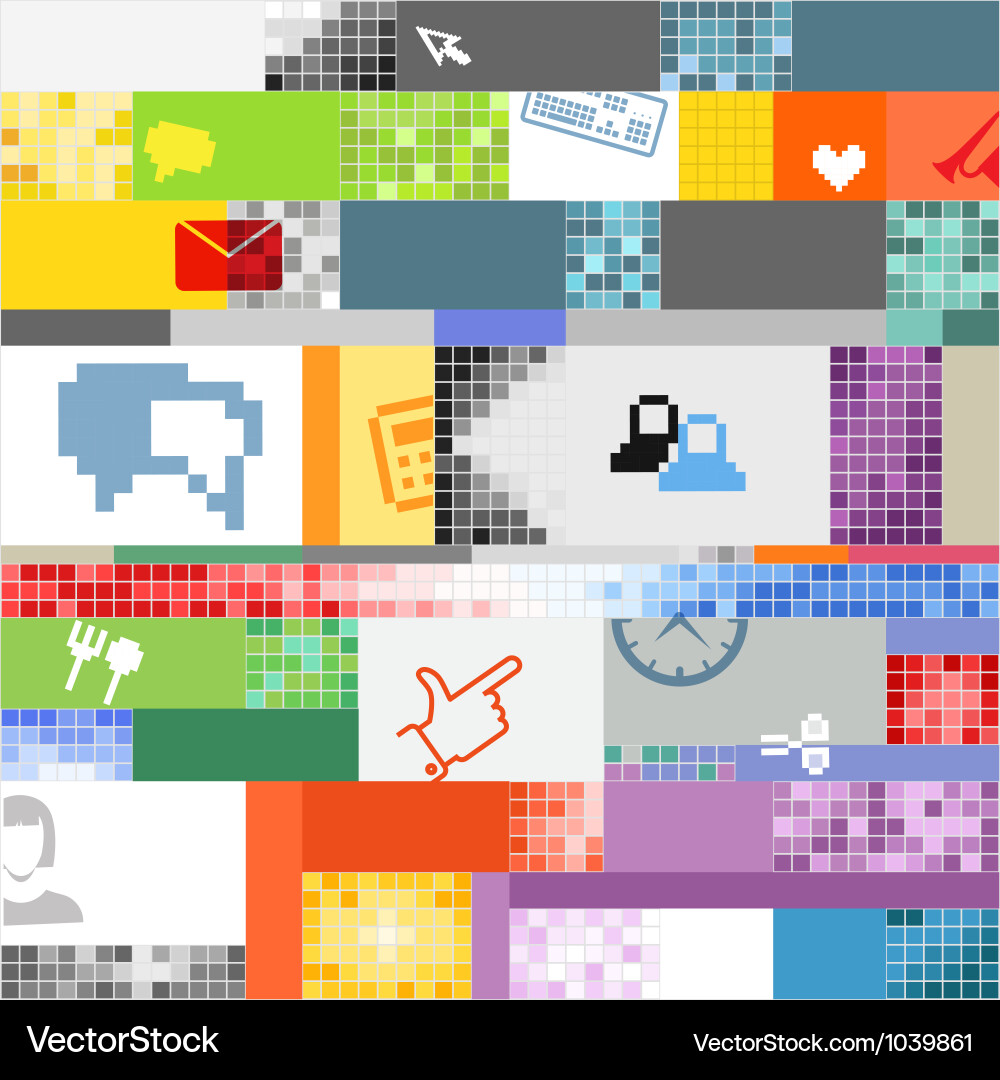 Pixel Art Color Block Background Vector Image