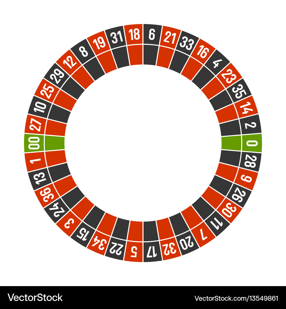 Roulette casino wheel template with double zero vector image