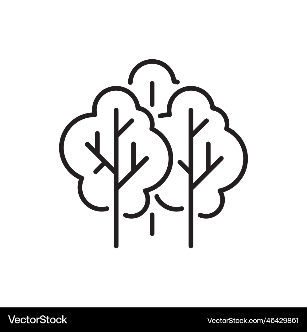 Trees line icon on white Royalty Free Vector Image