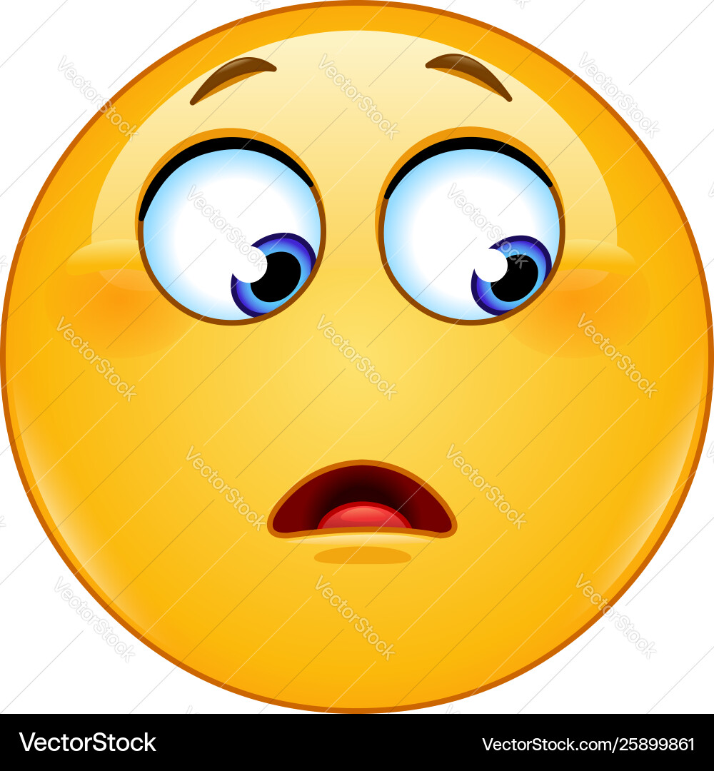 Wonder emoticon looking side Wonder emoticon looking side vector image