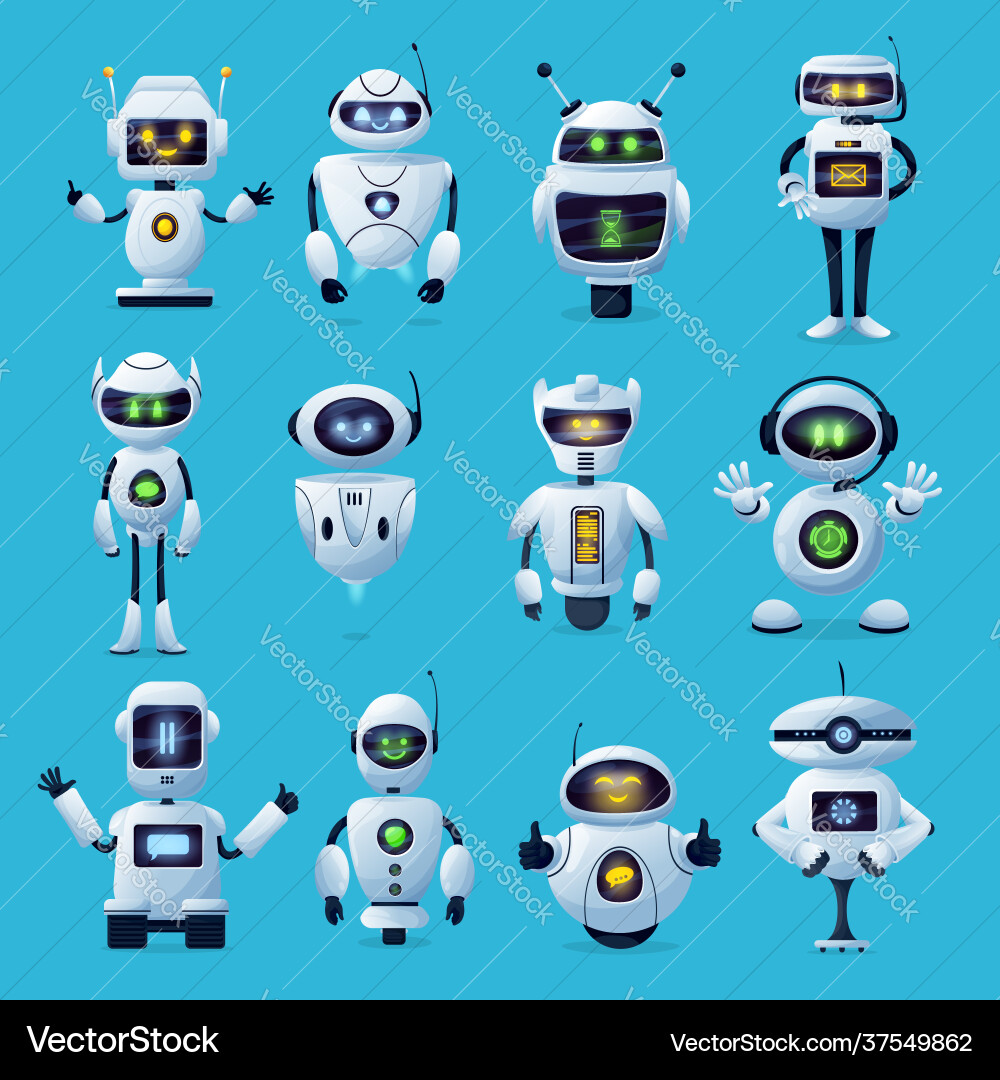 AI Robot Characters & Machines vector image