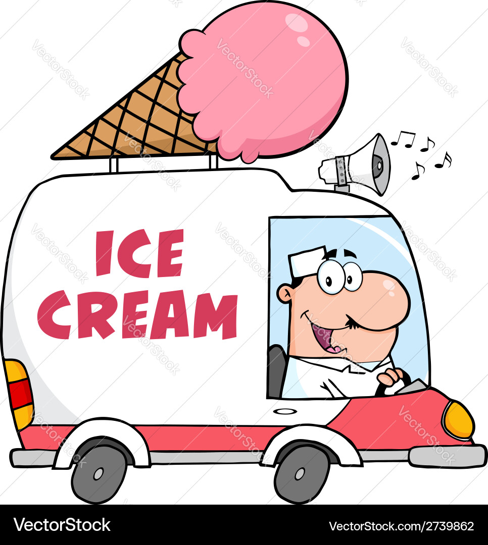 Cartoon ice cream truck Royalty Free Vector Image