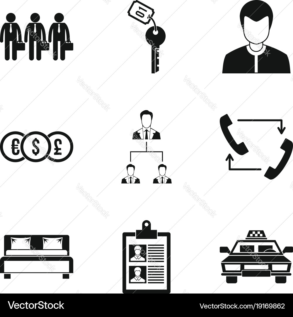 Coherence icons set simple style Vector Image