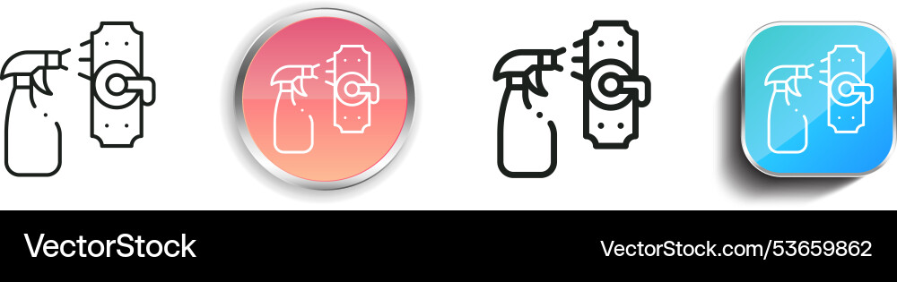 Door knob icon thin linear regular and button vector image