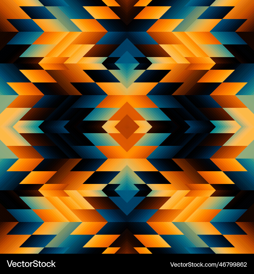 Geometric Aztec Triangles Pattern vector image